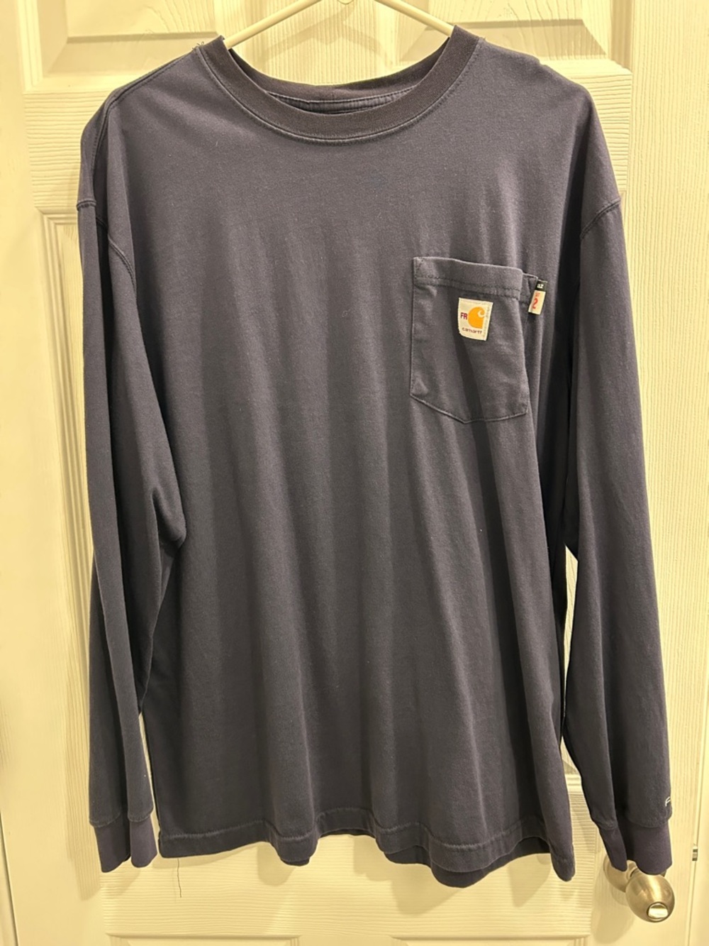 Carhartt FR Navy Long Sleeve Pocket Tee